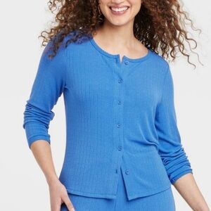 Auden Blue Cardigan Sweater with Classic Design